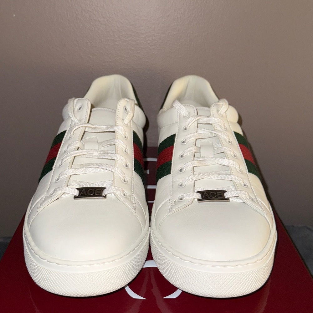 Men’s Gucci Ace Lace-Up Web Sneaker - Picture 2 of 12